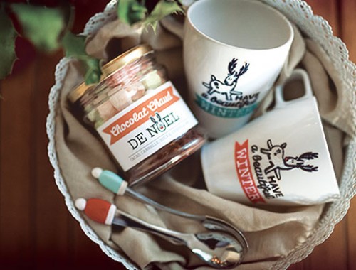 DIY cadeau noel panier gourmand mug cuillere chocolat
