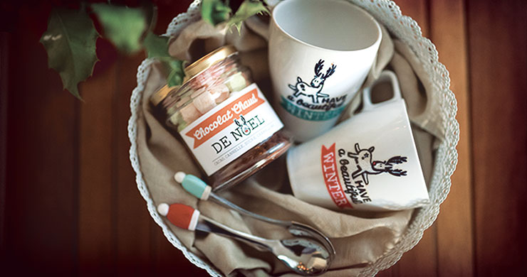 DIY cadeau noel panier gourmand mug cuillere chocolat